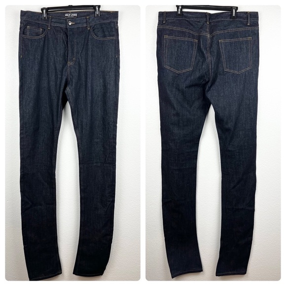 VALE FOREVER Stack Jeans, Dark Wash Denim, Size 42, NWOT - Picture 2 of 5